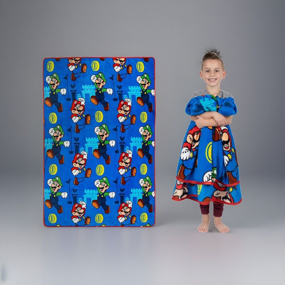 🔥Franco Kids Bedding Super Soft Plush Throw Blanket 46 in x 60 in Mario BNWT🔥